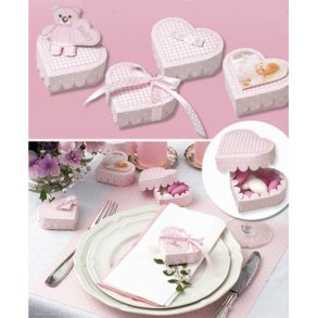 Gør det selv festbord - hjerteæske - lyserød