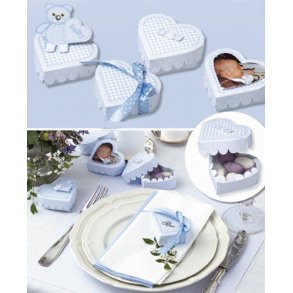 Gør det selv festbord - hjerteæske - lyseblå