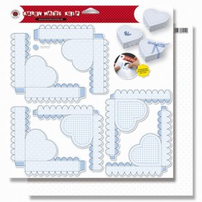 Lyseblå hjerteæske - ark med 3 stk