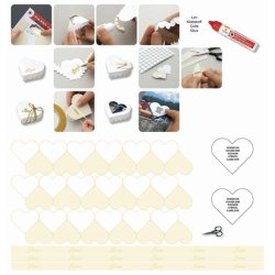 Kit Hjertekort Hjertesker ''Romantik'' Elfenben