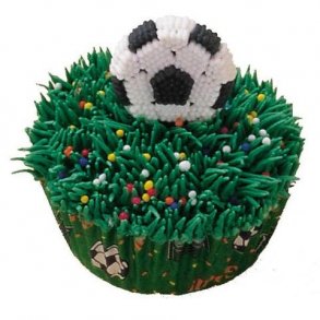 Muffins med græs og fodbold