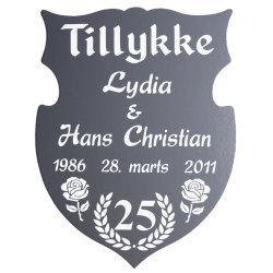 25 r - Skjold til slvbryllup - Fix og frdig