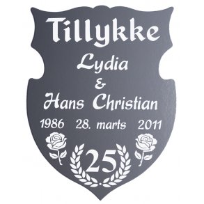 25 r - Skjold til slvbryllup - Fix og frdig