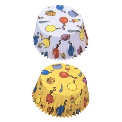 Papir bageforme til muffins med p&aring;skemotiver