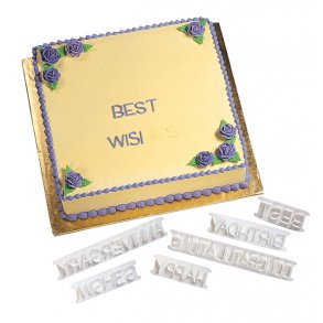 Præg en besked i fondant - Blok skrift