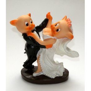 11 cm kagefigur til bryllup - ''Grisepar''