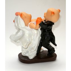 11 cm kagefigur til bryllup - ''Grisepar''