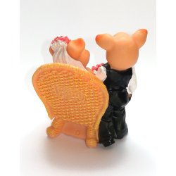 11 cm kagefigur til bryllup - ''Grisepar''
