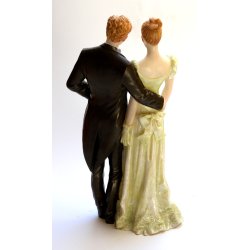 27 cm stor bryllupsfigur - Yndig par - gr&oslash;n/sort