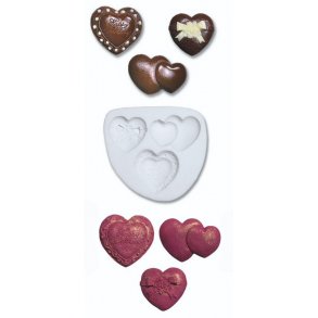 Silikone form - 3 hjerter 35, 40, 45 mm