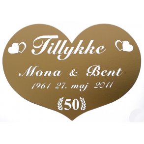 50 r - Skjold til guldbryllup - Fix og frdig