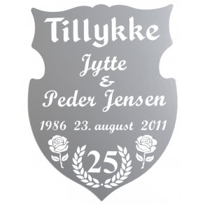 25 r - Skjold til slvbryllup - Fix og frdig