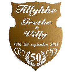 50 r - Skjold til guldbryllup - Fix og frdig 