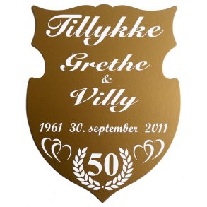 50 r - Skjold til guldbryllup - Fix og frdig 