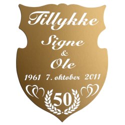 50 r - Skjold til guldbryllup - Fix og frdig 