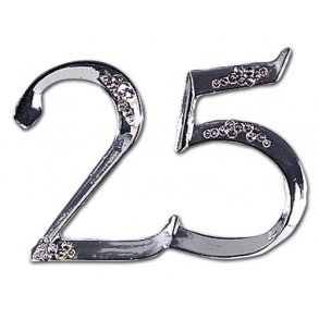 Kage eller bordpynt 25 r - Slvbryllup