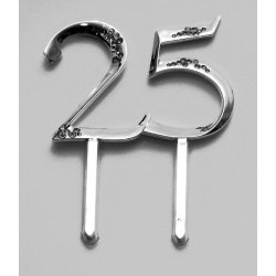 Kage eller bordpynt 25 r - Slvbryllup