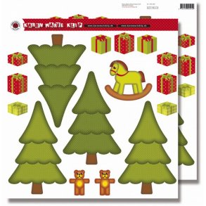 Scrapbookingark - Klippeark - juletræer