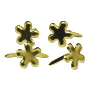 Brads - Blomster - Guld -  4 mm - 100 stk