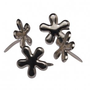 Brads - Blomster - Sølv - 12 mm - 50 stk