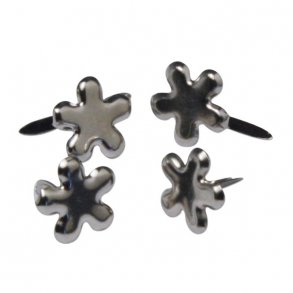 Brads - Blomster - Sølv -  4 mm - 100 stk