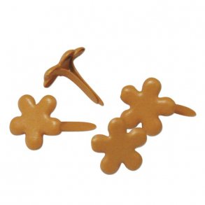 Brads - Blomster - Orange -  4 mm - 100 stk