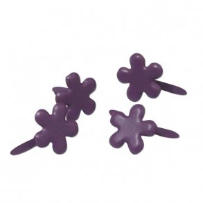 Brads - Blomster - Lilla -  4 mm - 100 stk