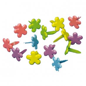 Brads - Blomster - Multifarver -  4 mm - 100 stk
