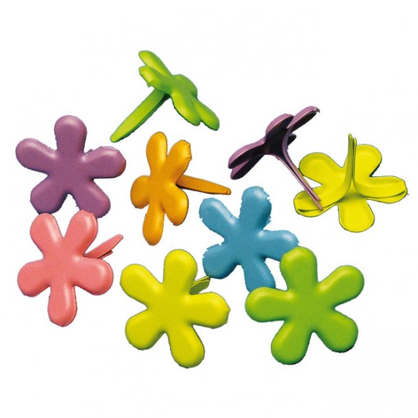 Brads - Blomster - Multifarver - 12 mm - 50 stk