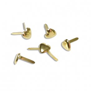 Brads - Hjerter - Guld -  4 mm - 100 stk