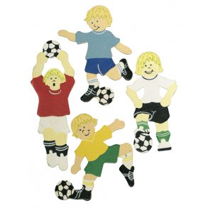Børn med bold - 4 stk - 7 cm