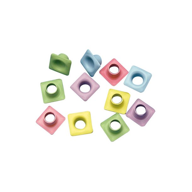 Eyelets - Farvemix - Pastel - Firkantet