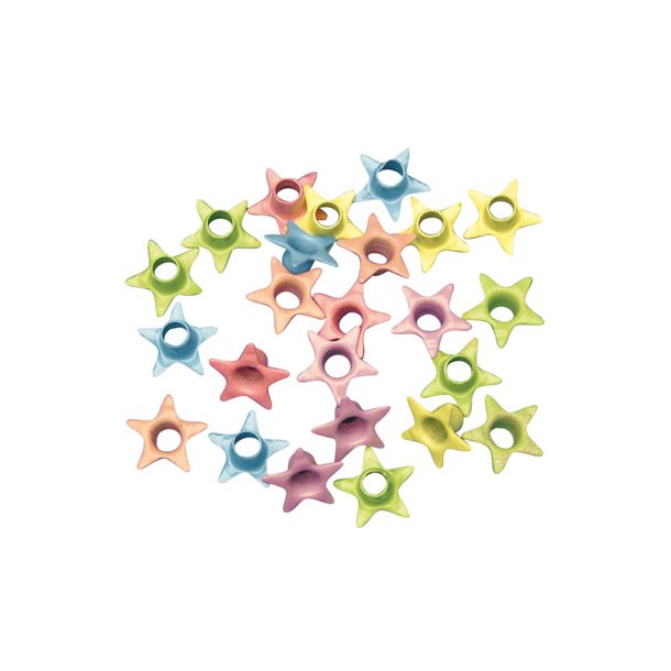 Eyelets - Farvemix - Pastel - Stjerner