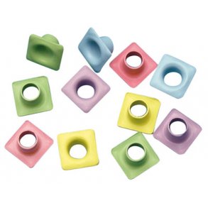 Eyelets - Farvemix - Pastel - Firkantet