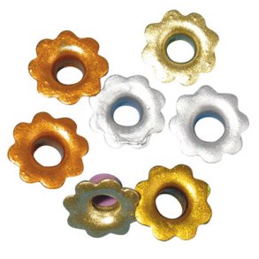 Eyelets - Farvemix - Metallic - Blomster