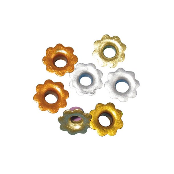 Eyelets - Farvemix - Metallic - Blomster