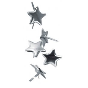 Brads - Stjerner - Sølv - 12 mm - 50 stk