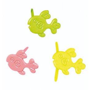 Brads - Fisk - Mixfarver - 15 mm - 25 stk