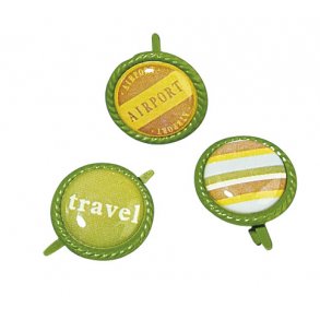 Brads - Rejsebrads - Grønlige - 15 mm - 12 stk