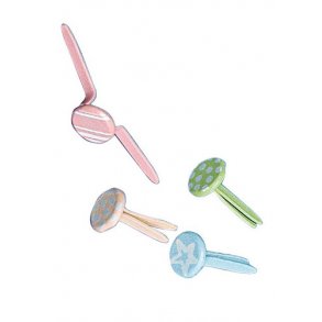 Brads - Rundhovedet - Farvemix Pastel med motiv