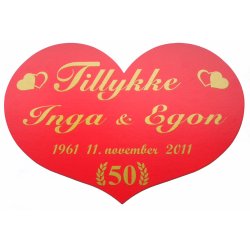 50 r - Skjold til guldbryllup - Fix og frdig