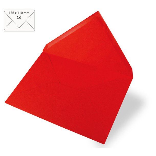 C6 Kuverter - 5 stk - Classical red