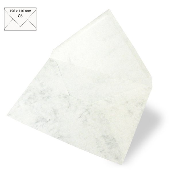 C6 Kuverter - 5 stk - White marmor look