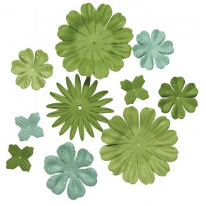 Blomsterblanding - grønne toner