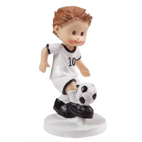 Fodboldspiller - 8,5 cm hj - hvid trje