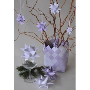 Stjernestrimler - Lilla/hvide - Prik design