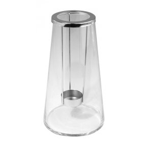 Glasvase med holder til telys/fyrfad