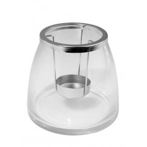 Glasvase med holder til telys/fyrfad