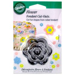 Udstikker st - Blomster - 3 dele i rustfri stl