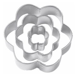 Udstikker st - Blomster - 3 dele i rustfri stl